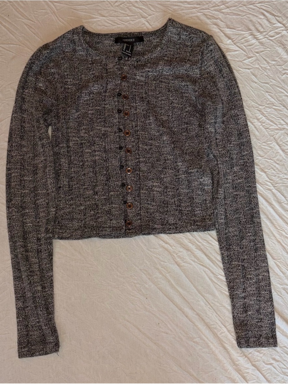 Forever21 button up grey sweater size s